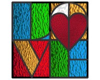 (image for) LOVE variation 1 simple suncatcher and heart