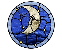 Man in the moon stars border (round pattern for stained glass) (image for) Man in the moon stars border (round pattern for stained glass)