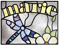 (image for) Marie, and dragonfly 2, stained glass pattern