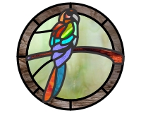 (image for) McCaw bird pattern for stained glass round