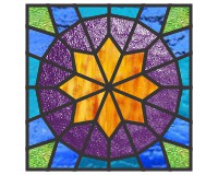 (image for) Middle eastern 8 point star, single star, pattern for stained gl