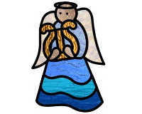 (image for) Mom's angels var 8a pattern for suncatcher or ornament, glass