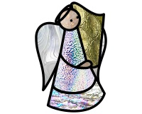 (image for) Mom's angels, var 9, stained glass pattern, ornament christmas