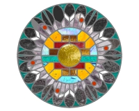 (image for) Native american feather mandala 1 - for stained glass