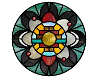 (image for) Native american feather mandala 2 stained glass pattern