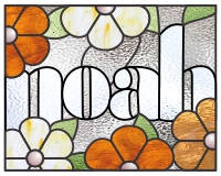 (image for) Noah, and flowers pattern for stained glass