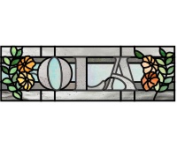 (image for) Ola (enlarges to 25 x 6, name transom stained glass pattern)