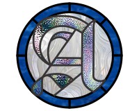 Old english "A" round, pattern for stained glass (image for) Old english "A" round, pattern for stained glass