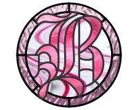 Old english "B" round, pattern for stained glass (image for) Old english "B" round, pattern for stained glass