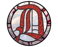 Old english "D" round, pattern for stained glass (image for) Old english "D" round, pattern for stained glass