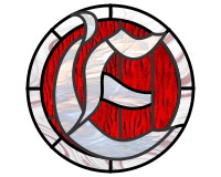 Old english "E" round, pattern for stained glass (image for) Old english "E" round, pattern for stained glass