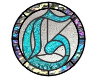 Old english "G" round, pattern for stained glass (image for) Old english "G" round, pattern for stained glass