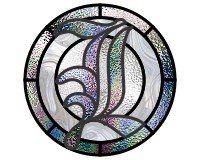 Old English "I" round pattern for stained glass (image for) Old English "I" round pattern for stained glass