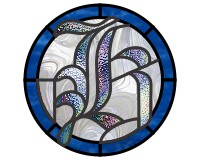 Old English "K" round pattern for stained glass (image for) Old English "K" round pattern for stained glass