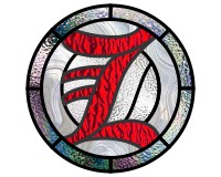 (image for) Old English "Z" round, pattern for stained glass decorative