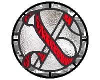 (image for) Old english "X" round, pattern for stained glass