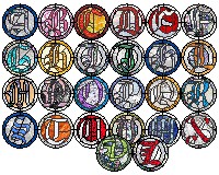 Old English "A - Z" round patterns for stained glass (image for) Old English "A - Z" round patterns for stained glass