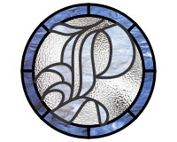 (image for) Old English "P" alphabet round for stained glass