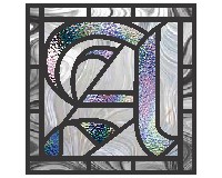 (image for) Old English "A" simpler square, with border