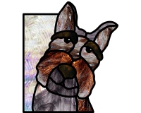 (image for) Scotty dog (peeking window corner) pattern for stained glass