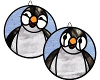 (image for) Penguin round suncatcher 2 variations