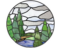 (image for) Pine trees sky round