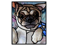 (image for) Pug terrier dog mix - pattern for stained glass
