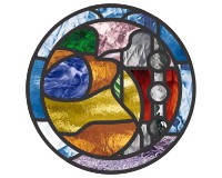 (image for) Puzzler, border, round pattern geometric abstract stained glass