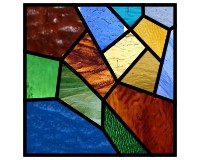 (image for) quilt 21 - "abstract crazy quilt sky sun mountains field lake