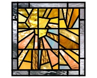 (image for) Quilt 14 - "scrap quilt block" for glass