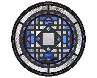 (image for) Quilt block rainbow blue prairie