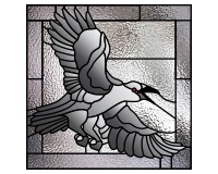 (image for) Raven -pattern for large stained glass panel