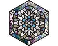(image for) Real snowflake 3 simpler, stained glass, printable pattern