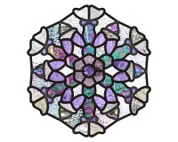 (image for) Real snowflake 3 simpler still, stained glass pattern