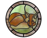 (image for) Red fox pattern for stained glass and glass painting