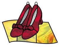 (image for) Red shoes yellow brick road suncatcher