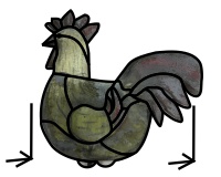 (image for) Wooden rooster (stained glass pattern)