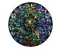 (image for) Sagrada la familia inspired rose window stained glass pattern