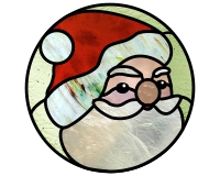 (image for) Santa 2019 round 1 (stained glass ornament holiday )attern