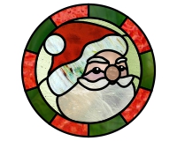 (image for) Santa 2019 round 1 border (holiday stained glass pattern)