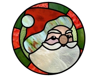 (image for) santa 2019 round 1a border stained glass pattern for christmas