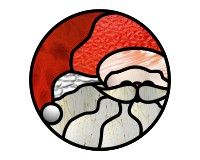 (image for) Santa moon round (holiday stained glass pattern)