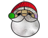 (image for) Santa pensive, pattern for stained glass suncatcher ornament