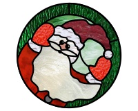 (image for) Retro Santa round with border