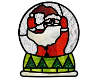 (image for) Santa snow globe suncatcher pattern for stained glass