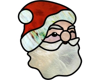 (image for) Santa winking (pattern for stained glass ornaments)