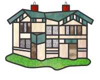 (image for) Sara's house, simple, grass suncatcher for Altadena fire victims