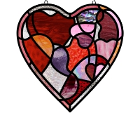 (image for) Scambled hearts (for stained glass and glass painting)