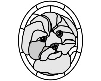 (image for) Shih Tzu Maltese mix custom pet pattern for stained glass