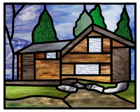 (image for) Simple cabin (many variations) for stained glass